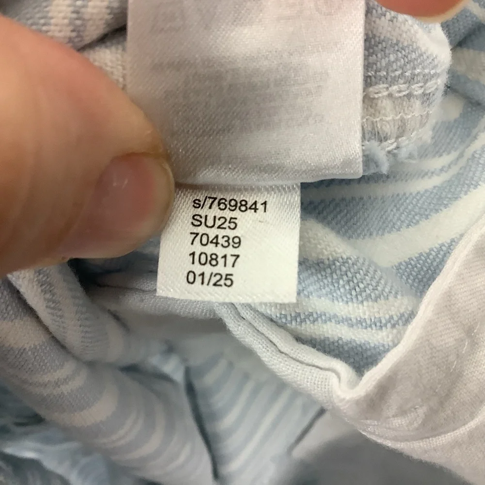 NWT Loft The Palmer Wide Leg Blue and White Striped Pants - Picture 6 of 6